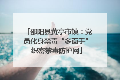 邵阳县黄亭市镇：党员化身禁毒“多面手” 织密禁毒防护网