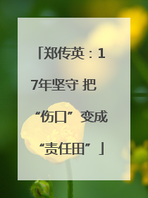 郑传英：17年坚守 把“伤口”变成“责任田”