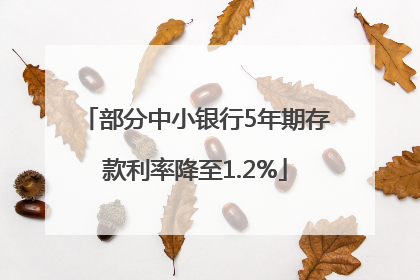 部分中小银行5年期存款利率降至1.2%