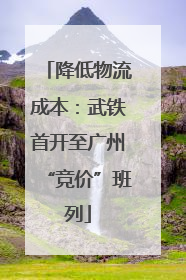 降低物流成本：武铁首开至广州“竞价”班列