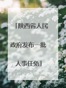 陕西省人民政府发布一批人事任免