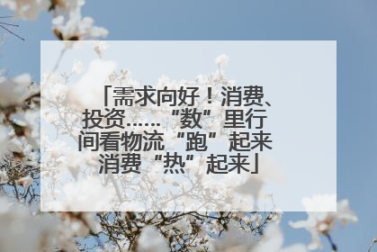 需求向好！消费、投资……“数”里行间看物流“跑”起来 消费“热”起来