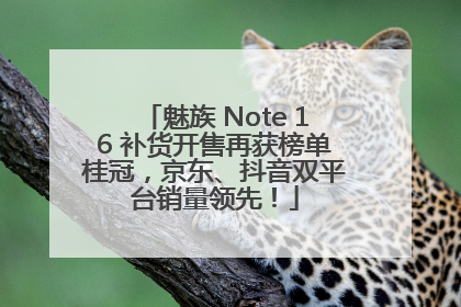 魅族 Note 16 补货开售再获榜单桂冠，京东、抖音双平台销量领先！