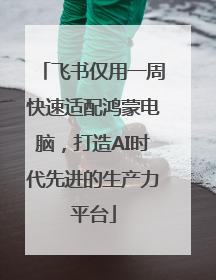 飞书仅用一周快速适配鸿蒙电脑，打造AI时代先进的生产力平台