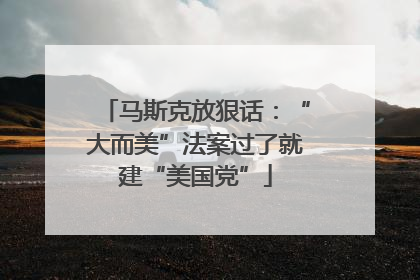 马斯克放狠话：“大而美”法案过了就建“美国党”