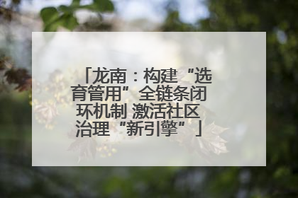 龙南：构建“选育管用”全链条闭环机制 激活社区治理“新引擎”