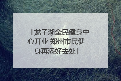 龙子湖全民健身中心开业 郑州市民健身再添好去处