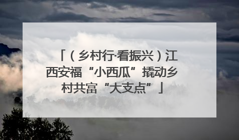 （乡村行·看振兴）江西安福“小西瓜”撬动乡村共富“大支点”