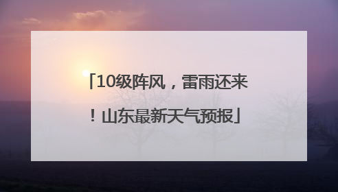 10级阵风，雷雨还来！山东最新天气预报