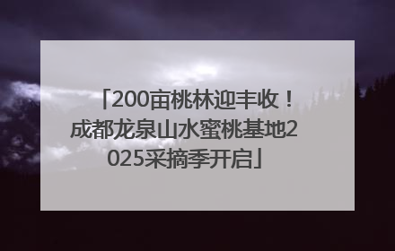 200亩桃林迎丰收！成都龙泉山水蜜桃基地2025采摘季开启