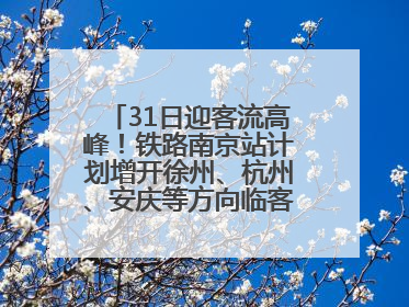 31日迎客流高峰！铁路南京站计划增开徐州、杭州、安庆等方向临客90.5对