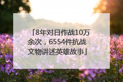 8年对日作战10万余次，6554件抗战文物讲述英雄故事
